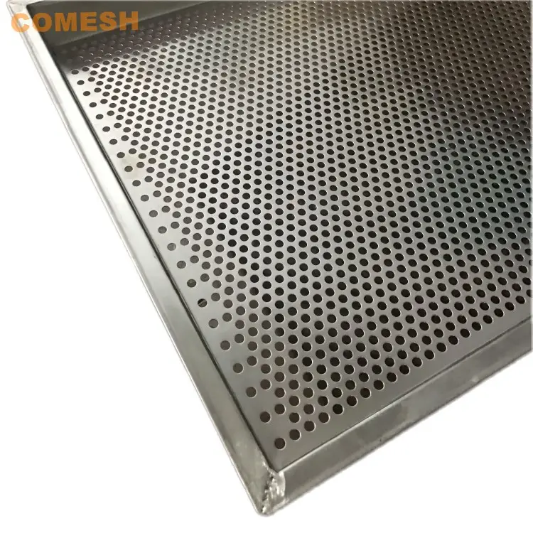 1mm Thickness Stainless Steel Perforated Round Hole Drying Tray