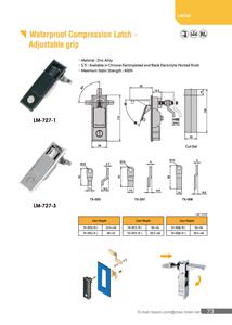 Cerradura de Palanca de Compresión Ajustable a Prueba de Agua para Puerta de Panel Eléctrico LM-727-1, Tipo Southco - Product Image 5