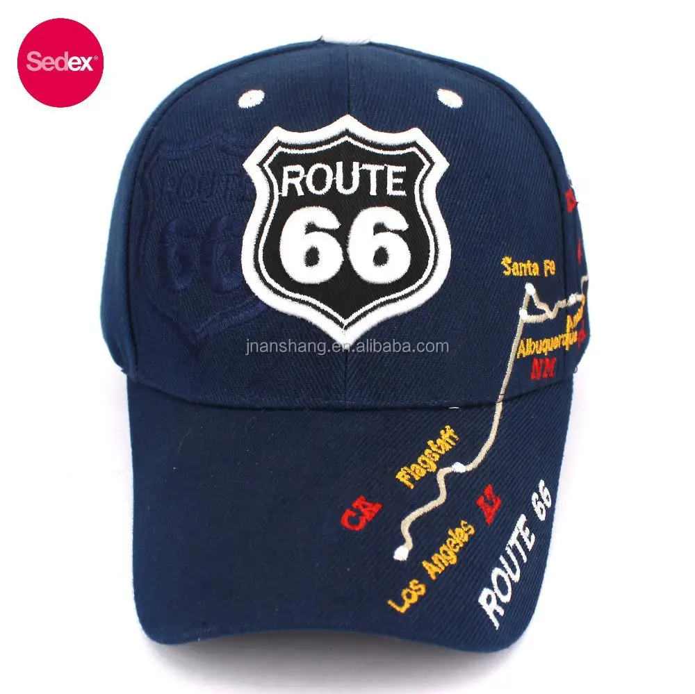 SEDEX Audit Route 66 Acryl Kappe Stickerei Baseball Kappe