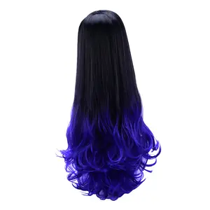 Two Tone color synthetic Heat Resistant Fiber half wig