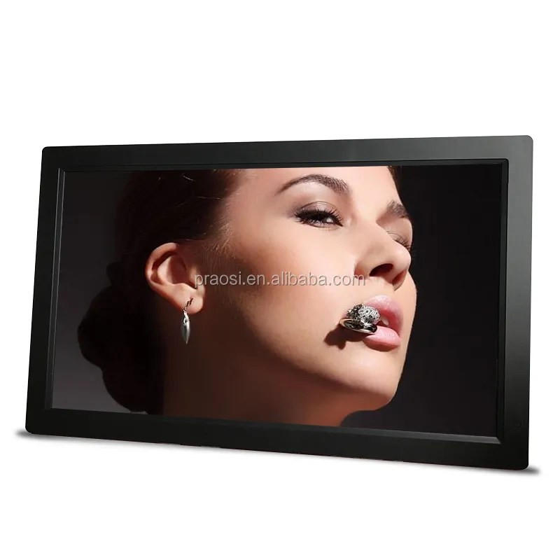 Digital photo frame de vídeo download gratuito 18.5 "de tamanho grande tela de toque opção de moldura digital com loop de vídeo