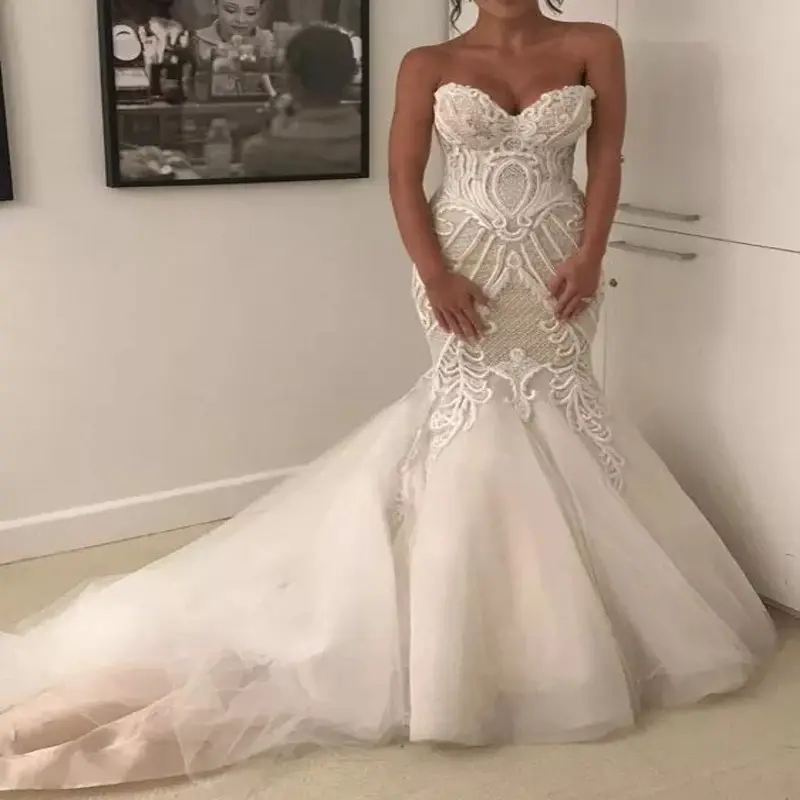 Sexy Vestido de novia Wedding Dresses Mermaid Bridal Gowns Beaded Afraic Wedding Dress Robe de mariage