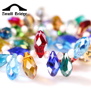 Petit pont haute qualité en gros 6*12mm boucles <span class=keywords><strong>d</strong></span>'oreilles goutte <span class=keywords><strong>eau</strong></span> <span class=keywords><strong>perles</strong></span> creuses <span class=keywords><strong>perles</strong></span> de cristal pour la fabrication de bijoux - Product Image 2
