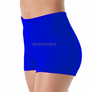 Pantaloncini da ballo neri per ragazze a vita alta in Spandex di Nylon all'ingrosso di alta qualità - Product Image 4