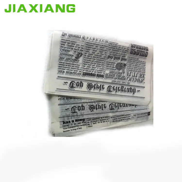 custom design printed wax paper food wrappers for hamburger or sandwich