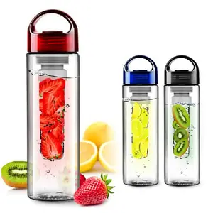 500/700ml Fruit Juice Infuser Sport Drinking Detox Water Bottles Flip Lid TRITAN BPA Free Health Lemon Bicycle Bottle mix colors