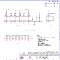 Connecteur Pogo Pin à 6 broches, pas de 2,5 mm, en laiton plaqué or, type enfichable pour PCB, tension nominale 12V