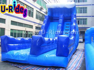 Trò Chơi Nước Lớn Trẻ Em Người Lớn Trượt Một Dòng Pvc Đông Lạnh Màu Xanh Thương Mại Với Hồ Bơi Trượt Nước Bơm Hơi Cho Ngoài Trời - Product Image 2