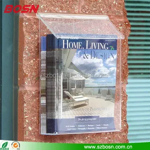 Treo Tường Acrylic Brochure Trường Hợp Lucite Văn Học Chủ Plexiglass Tờ Rơi Hiển Thị Hộp