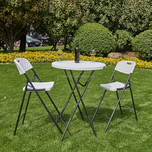 Trắng Dia.80cm HDPE Nhựa Gấp Vòng Cocktail Vườn Đảng <span class=keywords><strong>Bar</strong></span> Bảng - Product Image 4