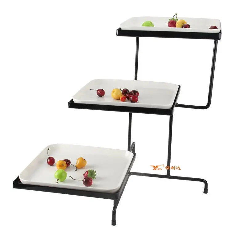 Hotel Restaurant buffet equipment serving tray ceramic dessert fruit Stand / buffet food display stand