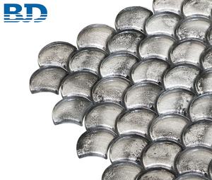 Vintage lamina d'argento antico barocca cucina <span class=keywords><strong>Splashback</strong></span> Fishscale di vetro mosaico per la parete interna con la caratteristica di Parquet - Product Image 5