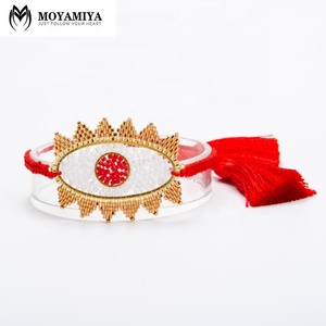MI-B180261 MoyaMiya Miyuki Delica Perles Bracelet Fait Main Mauvais Œil Tissé Chaîne Avec Gland Bijoux Femmes Unisexe Ojo Turco - Product Image 1