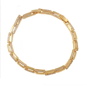 xuping costume jewels 24k gold brass alloy rhinestone bracelets for women