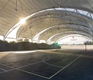 Çelik makas tenis kortu prefabrik membran yapısı stadyum çatı