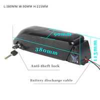 Sepeda listrik 48v 500w paket baterai 10.4AH 12AH 14AH baterai lithium dengan pengisi daya