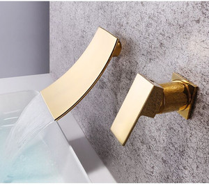 Nuovo Disegno di Vendita Calda Bagno Spazzolato Oro Cascata A Parete Rubinetto Del Bacino - Product Image 2