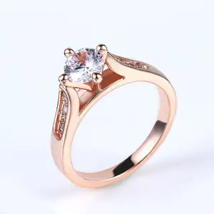 Popular Fashion Latest Design Ladies Cheap Sample Rose Gold Wedding Engagement Rings R065