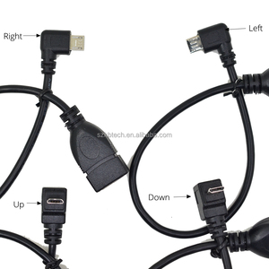 Fabbrica Custom 20CM Micro <span class=keywords><strong>USB</strong></span> OTG cavo in rame PVC giacca da <span class=keywords><strong>maschio</strong></span> a <span class=keywords><strong>femmina</strong></span> di estensione con 90 gradi e treccia di schermatura - Product Image 2