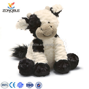 Peluche de veau <span class=keywords><strong>Holstein</strong></span> super douce OEM d'usine, tacheté noir et blanc, jouet en peluche d'animal de ferme, cadeau pour enfants et décoration intérieure - Product Image 3