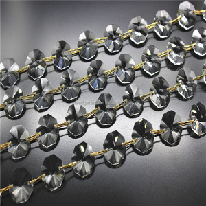 Adornos de cristal transparente facetado cuadrado perlas hebras pasarela de <span class=keywords><strong>la</strong></span> boda pilares - Product Image 3