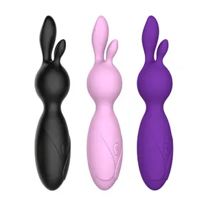 Amazon en çok satan 12 güçlü titreşimli modları elektrikli slayt Gspot şarj edilebilir silikon kadın seks tavşan vibratör