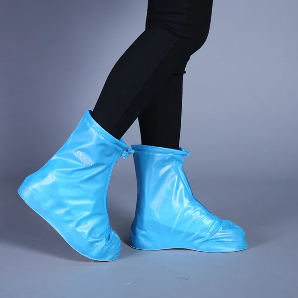पोर्टेबल आउटडोर पीवीसी बारिश जूते कवर निविड़ अंधकार जूते शामिल