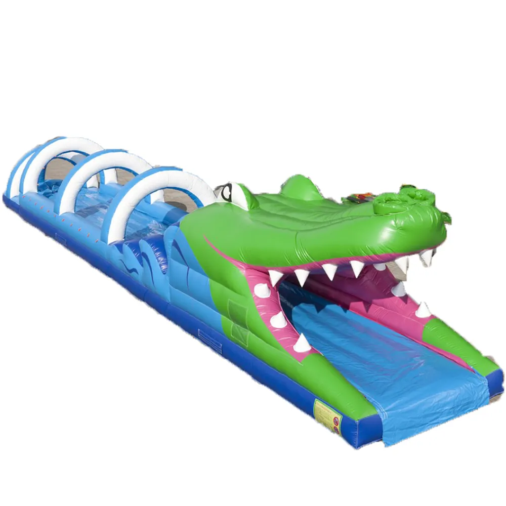 Guangzhou OHO cheap inflatable water slide crocodile Beach Belly giant inflatable slip N slide