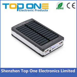 2015 el más nuevo móvil cargador Solar 10000 mah con LED luz <span class=keywords><strong>del</strong></span> campo Dual USB Power Bank Solar - Product Image 2