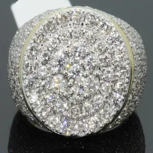 ZRR767时尚奢华设计18k镀金男士戒指全水晶钻石男士戒指结婚钻石金戒指