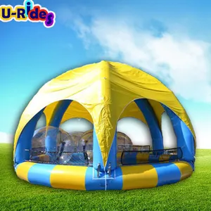 Оптовая продажа Большой ПВХ синий круглый надувной бассейн с крышкой для палатки для семейного использования