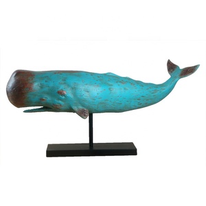 Humpback Điêu Khắc Cá Voi Điêu Khắc Trang Trí Nội Thất Nhựa Giả Gỗ - Product Image 5