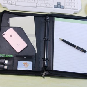 Phong cách mới da xoắn ốc vòng chất kết dính A4 thư mục tập tin du lịch tổ chức danh mục đầu tư với dây kéo - Product Image 3