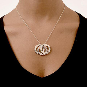 <span class=keywords><strong>Collana</strong></span> di cerchi di anelli russi su misura iscrizione di gioielli personalizzato <span class=keywords><strong>con</strong></span> <span class=keywords><strong>nome</strong></span> intrecciato ciondolo in acciaio inox - Product Image 6