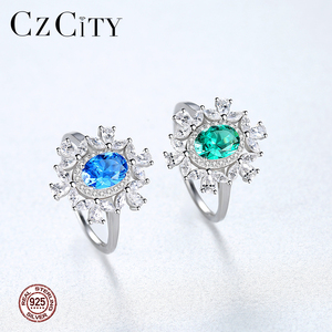 CZCITY anelli di fidanzamento con gemme di <span class=keywords><strong>topazio</strong></span> <span class=keywords><strong>blu</strong></span> cielo da donna di lusso in argento Sterling 925 - Product Image 6