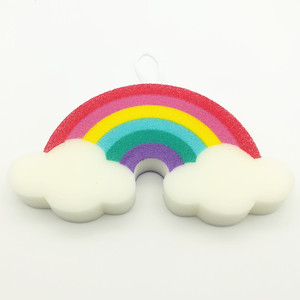 Personalizzato colorato arcobaleno forma del corpo <span class=keywords><strong>bagno</strong></span> di pulizia scrub spugna per il bambino - Product Image 2