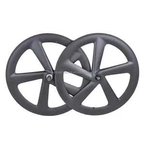 Baolijia Chinois 700C pièces de vélo en fiber de carbone 5 rayons roue de carbone avec bon hub