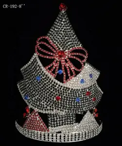 8 Inch Christmas Tree Tiara Theme Custom Wholesale Pageant Crown