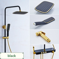 Mitigeur de douche à poignée rotative double en laiton FLG, robinet de douche pour salle de bain, ensemble de douche noir, décoration moderne pour la maison, céramique
