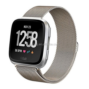 Correa de <span class=keywords><strong>Reloj</strong></span> Deportiva de Acero Inoxidable de Lujo para Fitbit <span class=keywords><strong>Versa</strong></span> 1/<span class=keywords><strong>2</strong></span>, Correa de Repuesto Milanesa - Product Image 3
