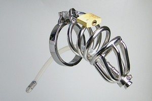 Gabbia di castità maschile senza nichel in acciaio inossidabile 100% con giocattolo del sesso sonoro uretrale in silicone medico - Product Image 2