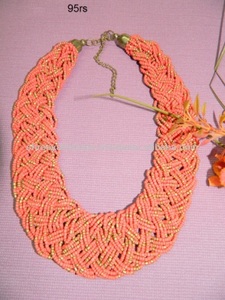 Collar de Twister con cuentas de semillas de naranja, estilo de alta costura de 1940, gran boda, fiesta, compromiso, collares con colgante de moda - Product Image 2