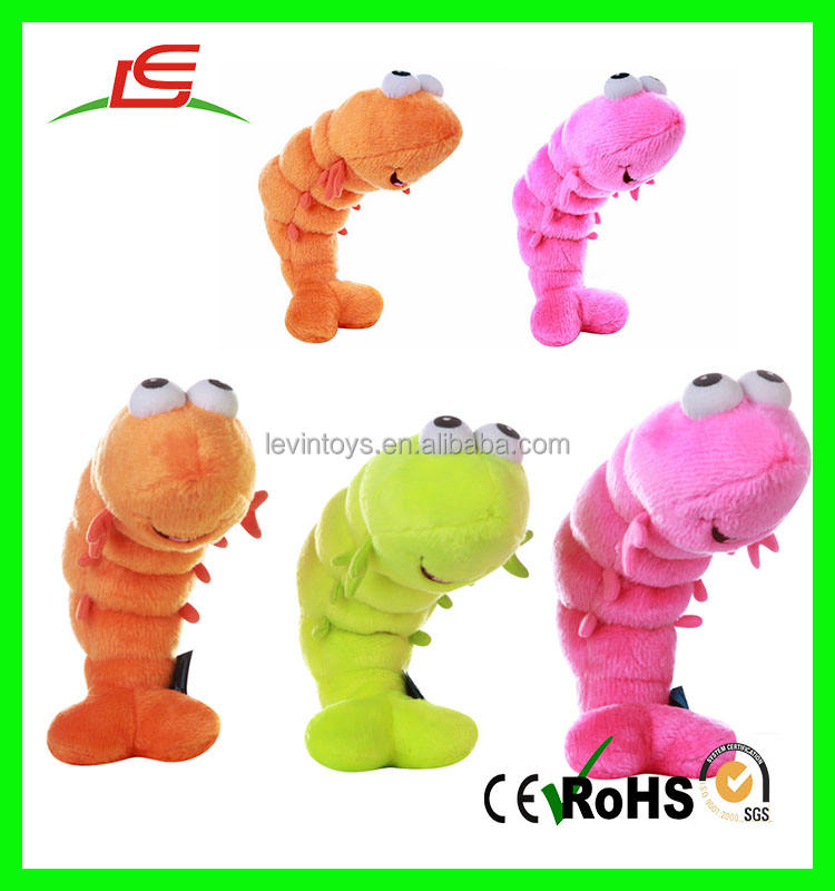 カラフルなふわふわエビのぬいぐるみ 15cm・20cmサイズ【中国製】