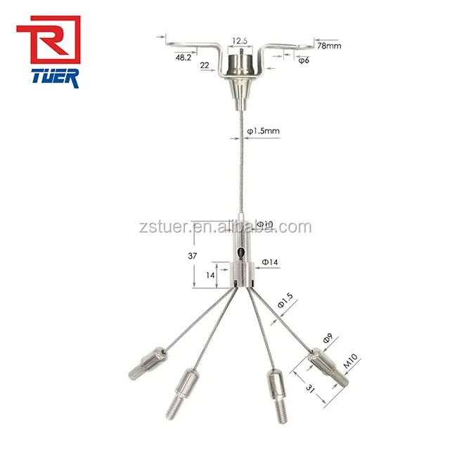 Fabriek Aangepaste Lampen Hanglamp Onderdelen Plafondmontage Hangend Systeem Kit Kabel Ophanging Kit