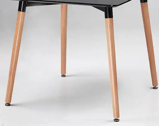 Meja makan Modern dan kursi, meja makan dengan kursi 6 tempat duduk, kaki kayu Beech Solid, meja makan untuk ruang tamu