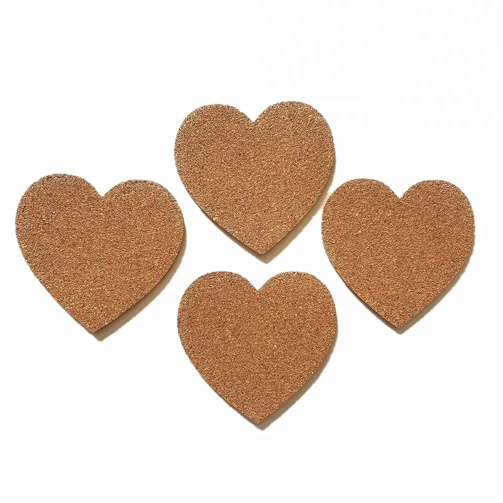 Wedding Supplies and Accessories wedding reception table decoration Heart Shaped Cork Drink Coasters Decor