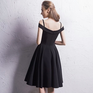 <span class=keywords><strong>Robe</strong></span> de soirée <span class=keywords><strong>noire</strong></span> sexy à col en V, style MANNI, pour femmes - Product Image 5