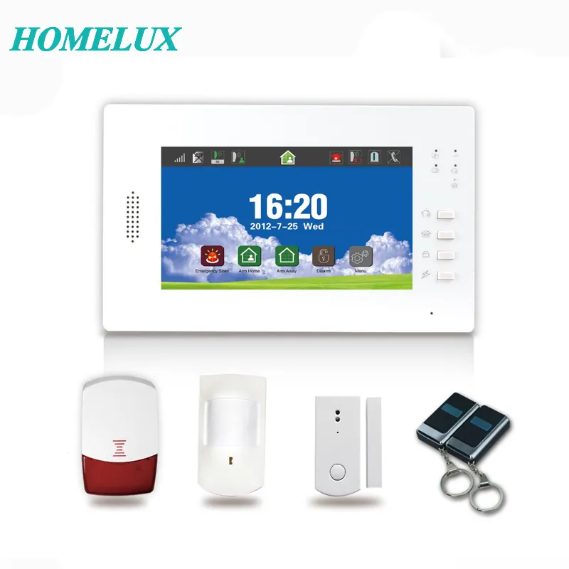 Wireless Home Alarm Touch GSM Alarm With 7 Inch Color Screen