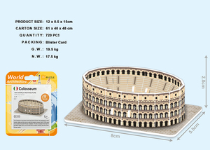 Modèle en papier du Colisée romain, célèbre monument mondial, mini puzzle 3D - Product Image 4