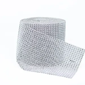 Multi farbe 24 reihe strass band kunststoff kette trimmen Diamond wrap strass mesh für hochzeit zubehör